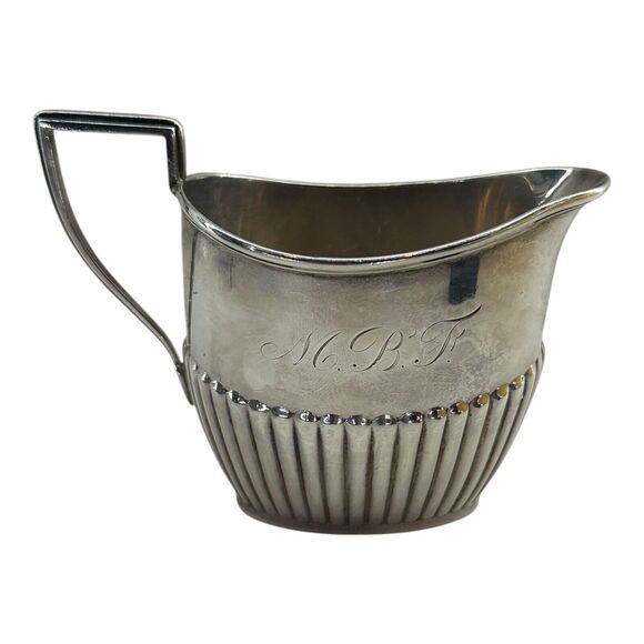 Whiting Manufacturing Ribbed Sterling Silver Creamer 4789 MONO "MBF" 70g Antique